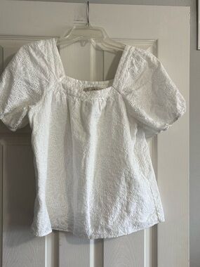 White eyelet top